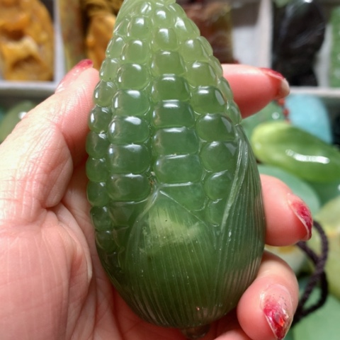 蛇纹石玉手把件未镶嵌