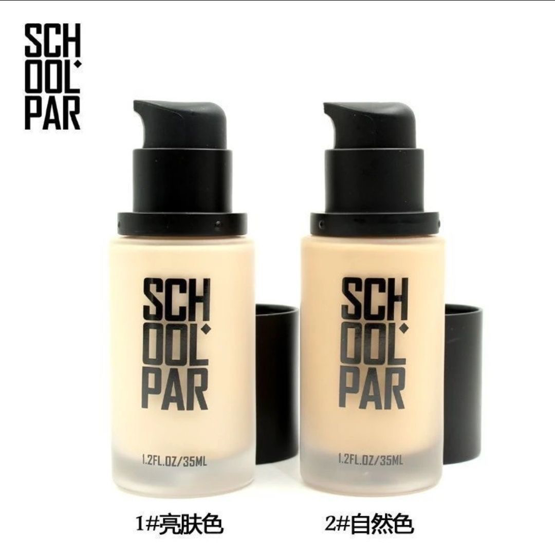 院牌SCHOOLPAR 粉底液化妆师遮瑕保湿控油提亮粉底不脱妆持久正品