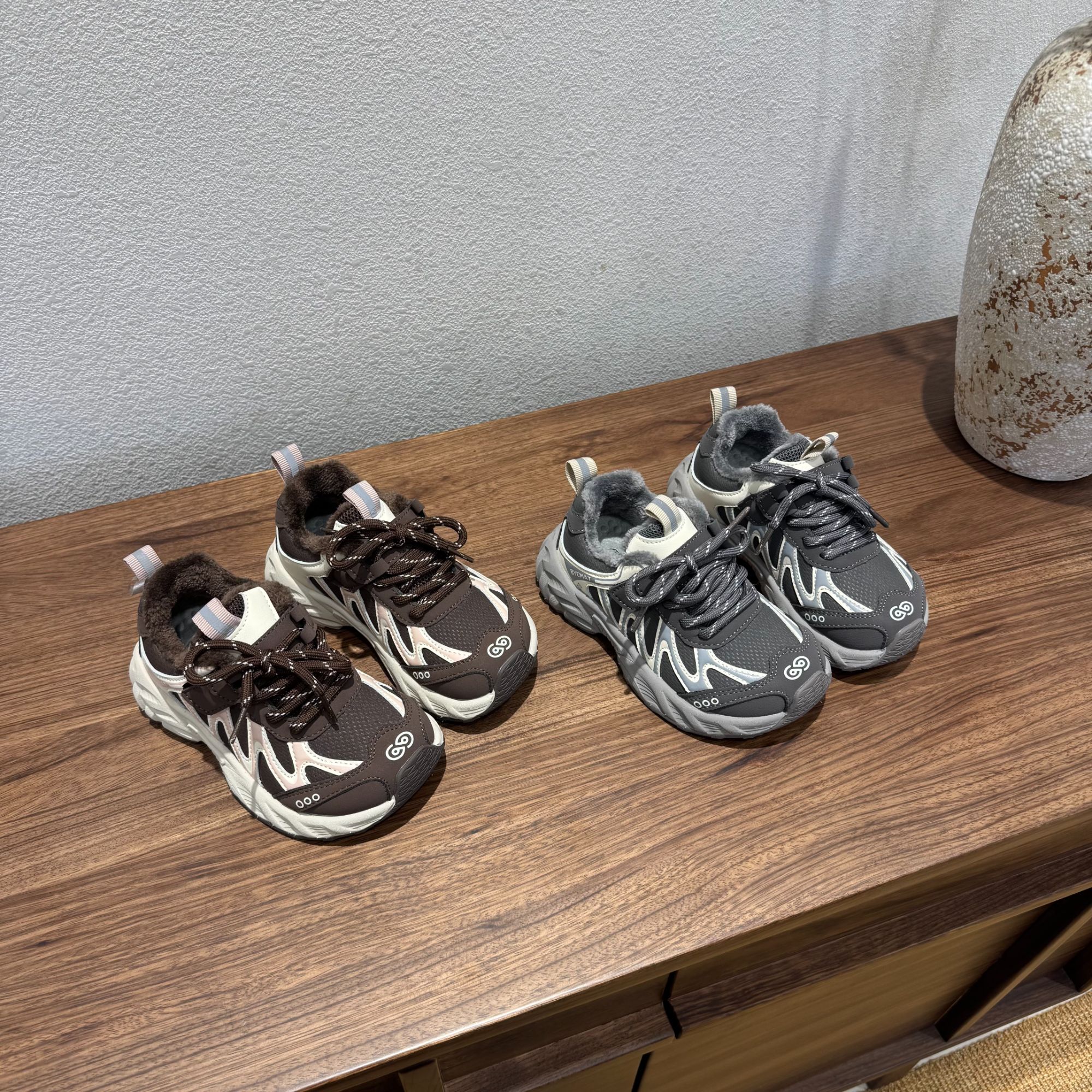 北院同学YC5301儿童加绒二棉老爹鞋