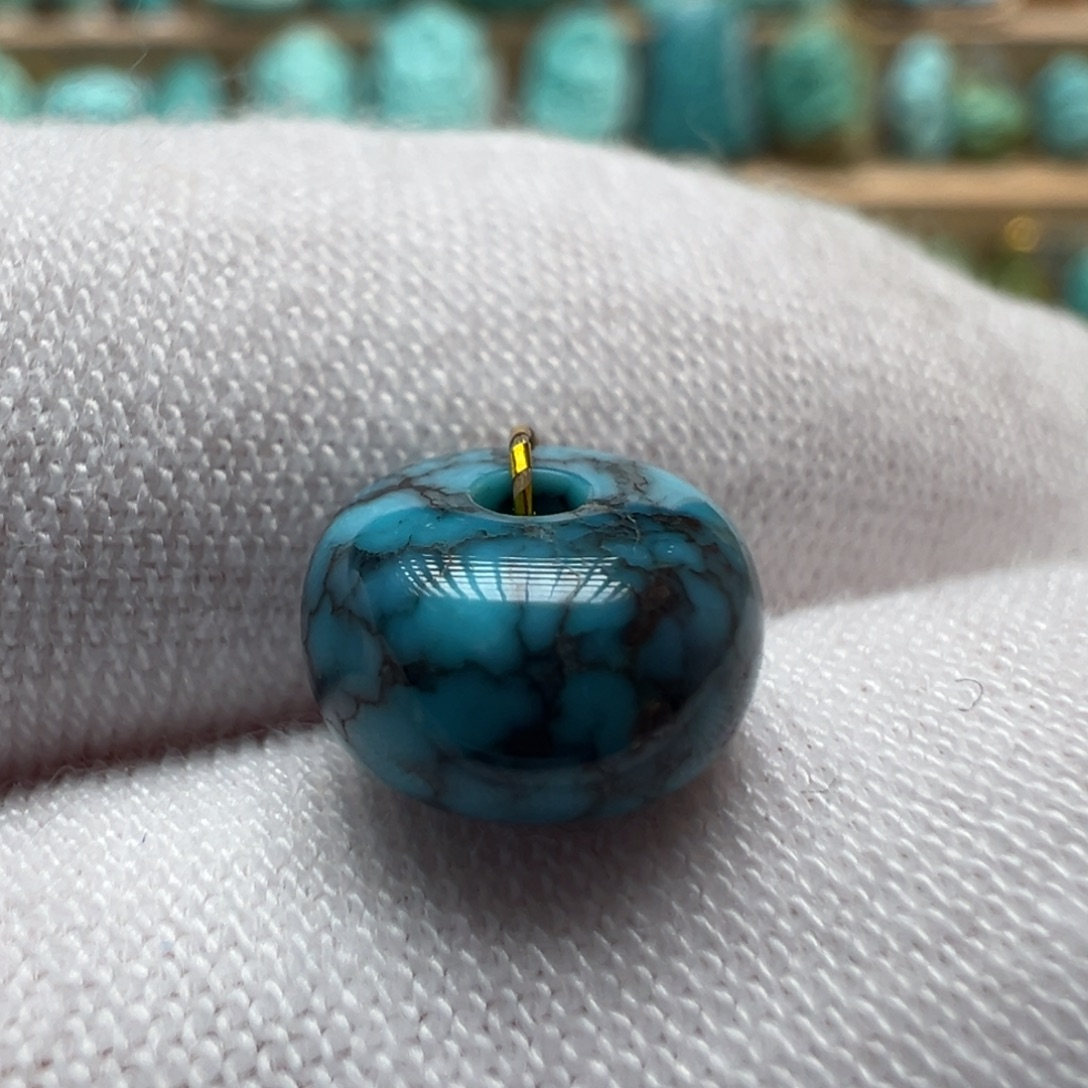 绿松石未镶嵌配饰8.8*5.3鼓珠