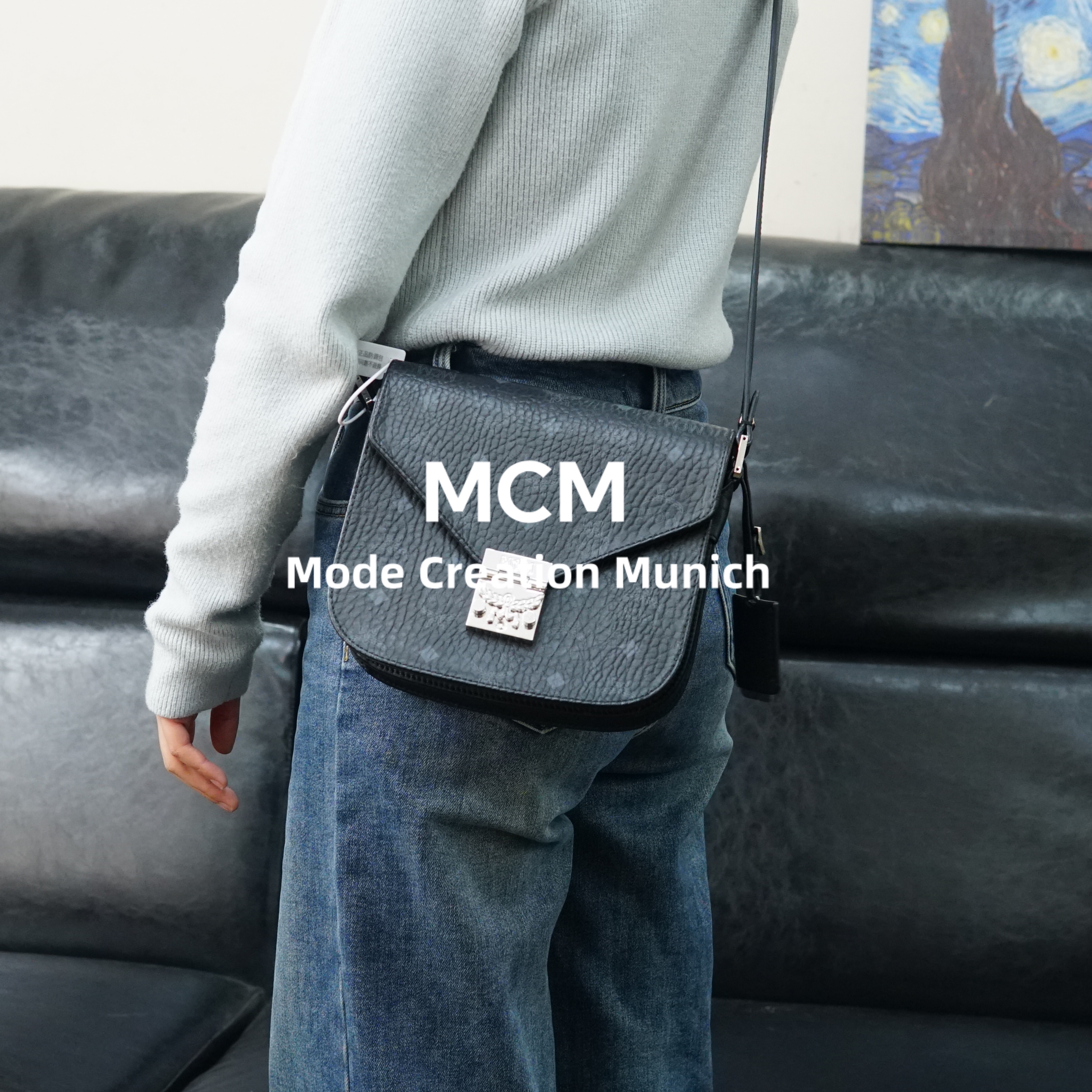 95新 MCM 黑色马蹄包/WJ02711506/1506