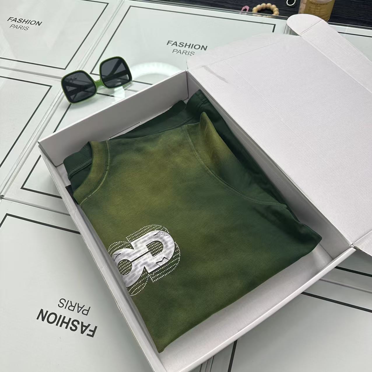 【拉风专属】-高端潮牌重磅纯棉百搭宽松男女同款短袖-5233