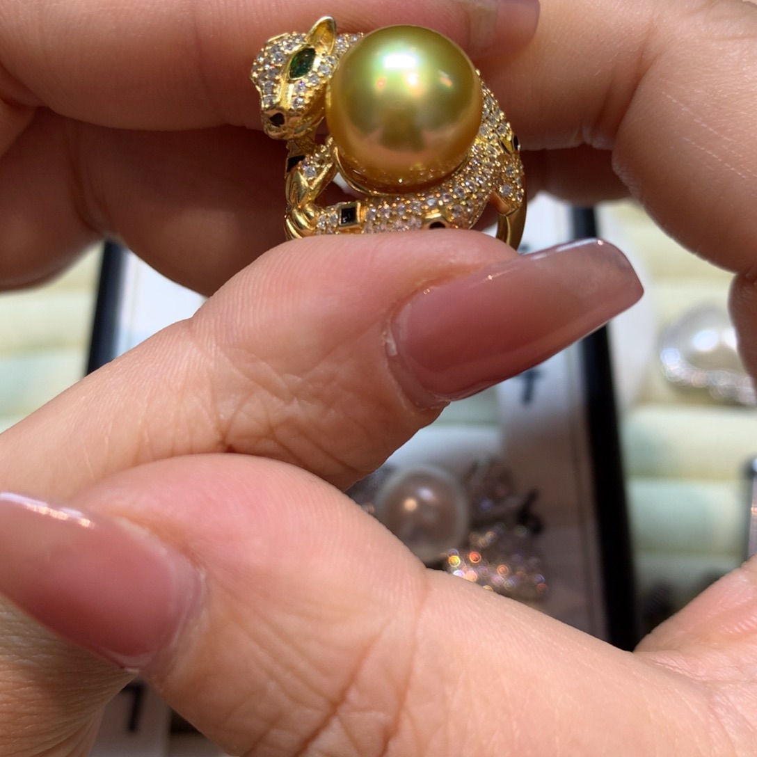 海水珍珠戒指银S925镶嵌