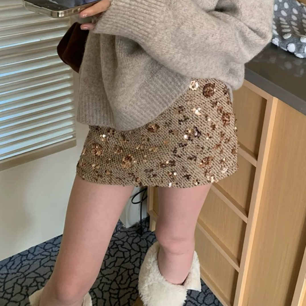 新疆包邮【1371】亮片a字半身裙