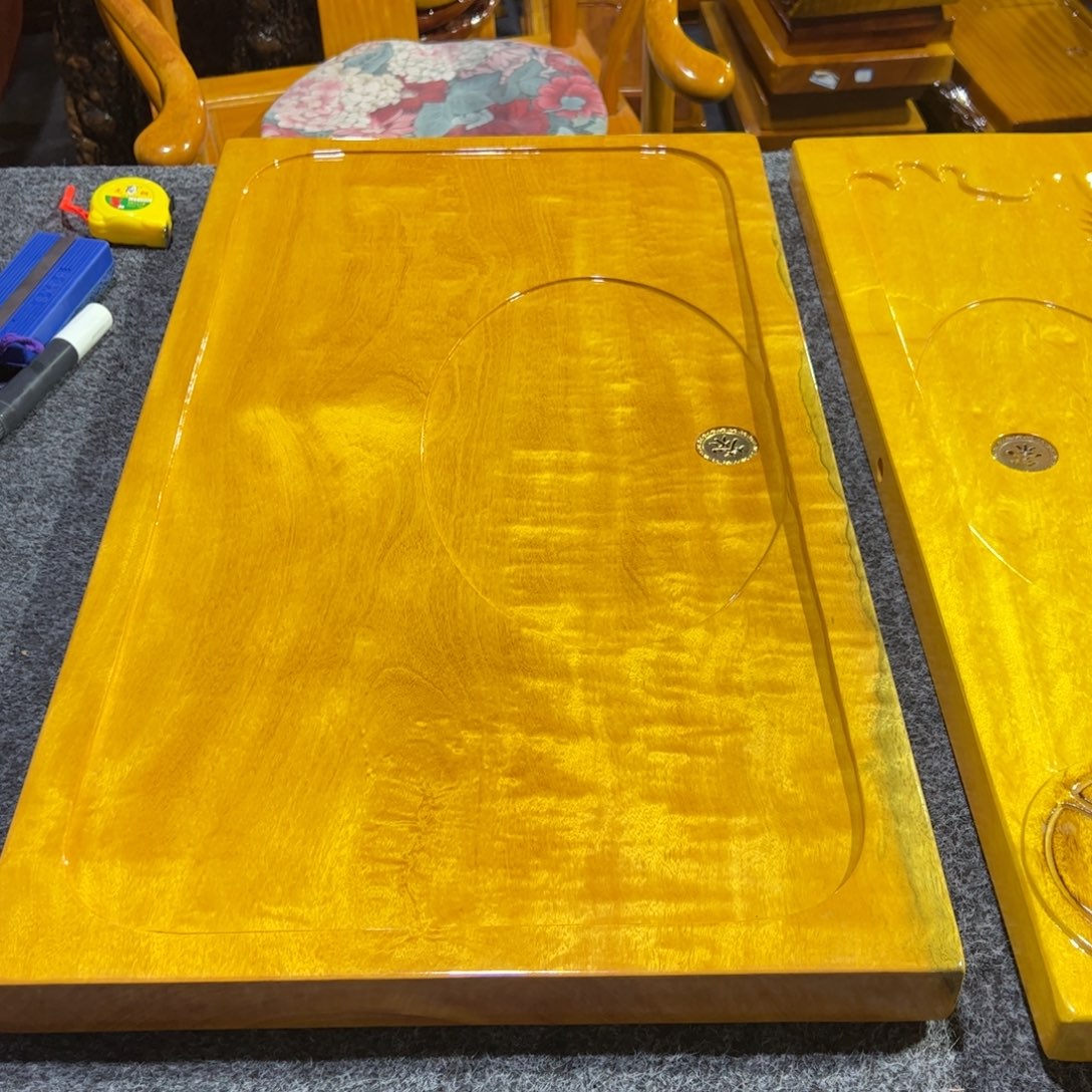 休***来缅甸大叶金丝楠实木茶盘