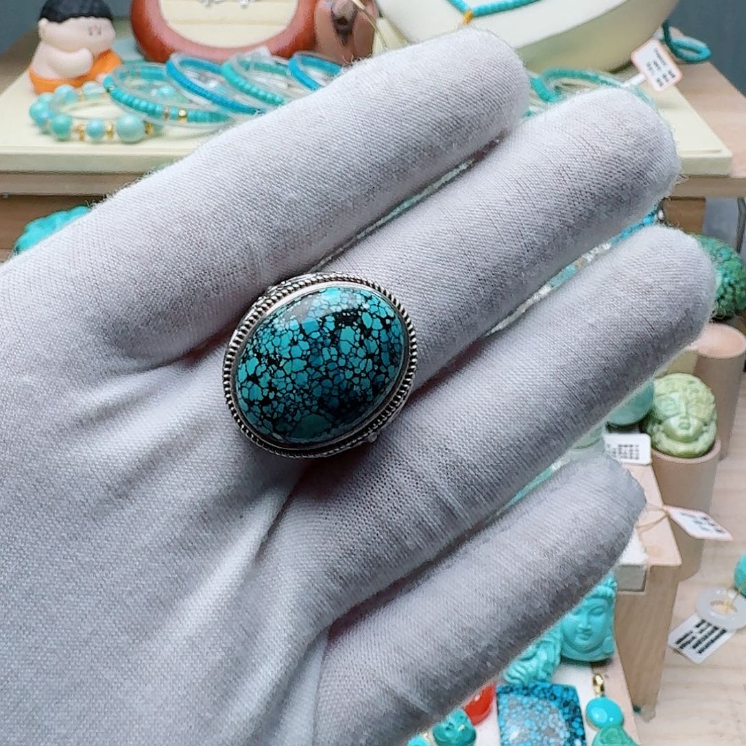 绿松石银S925镶嵌珠宝奇石