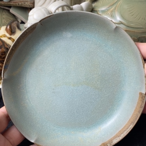 碗宝丰清凉寺汝窑花口洗残器