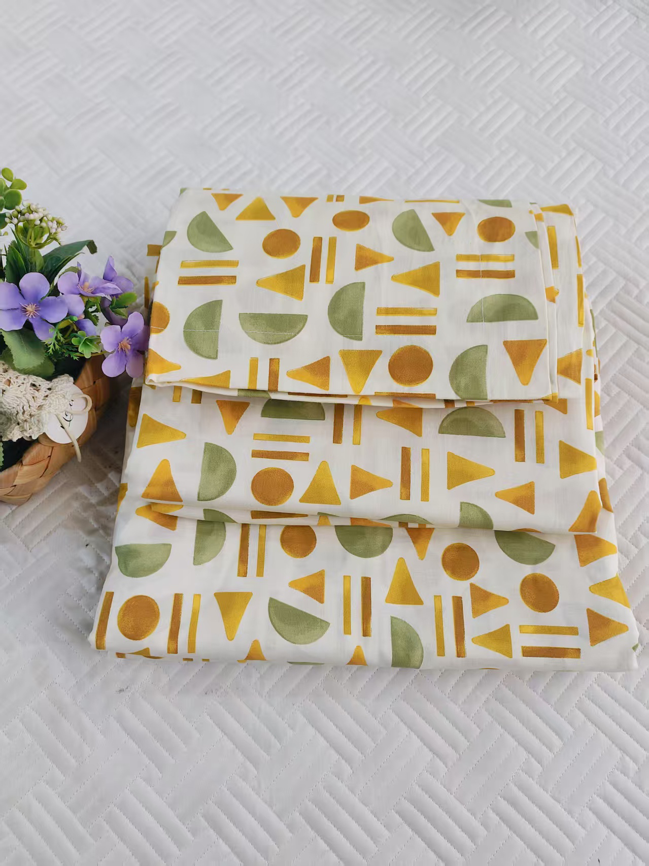 A类水沐优棉印花四件套标准200*230微瑕～610（不厚，薄的四季款）