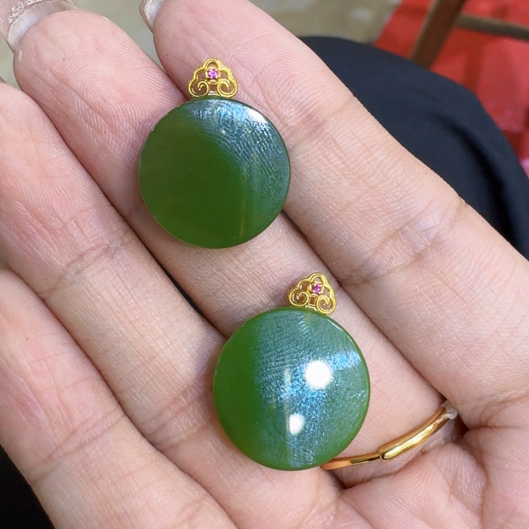 和田玉18K金镶嵌颈饰多样性发货 拍一发一