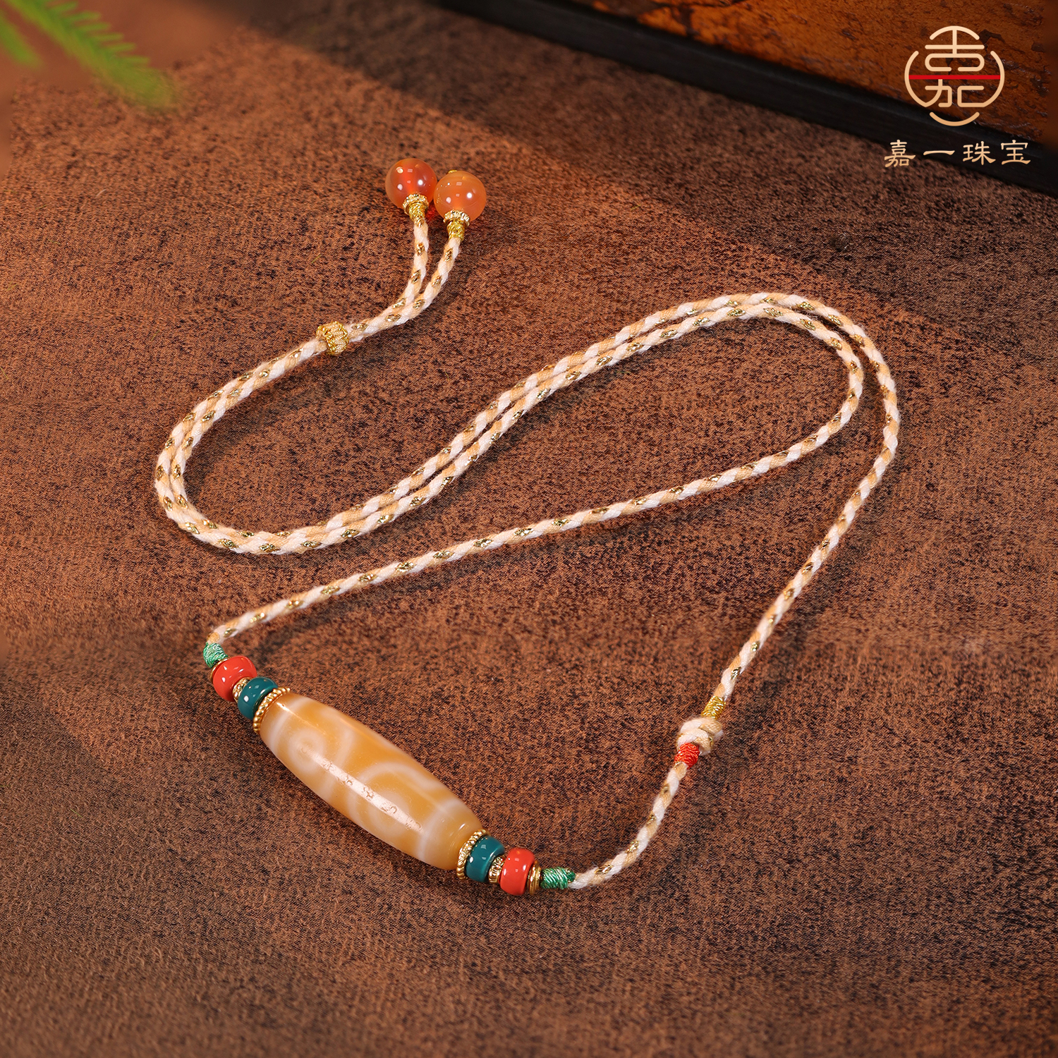 【画子甄选】白豪粉肉宝盖三眼DIY挂脖项链高级精致设计百搭款