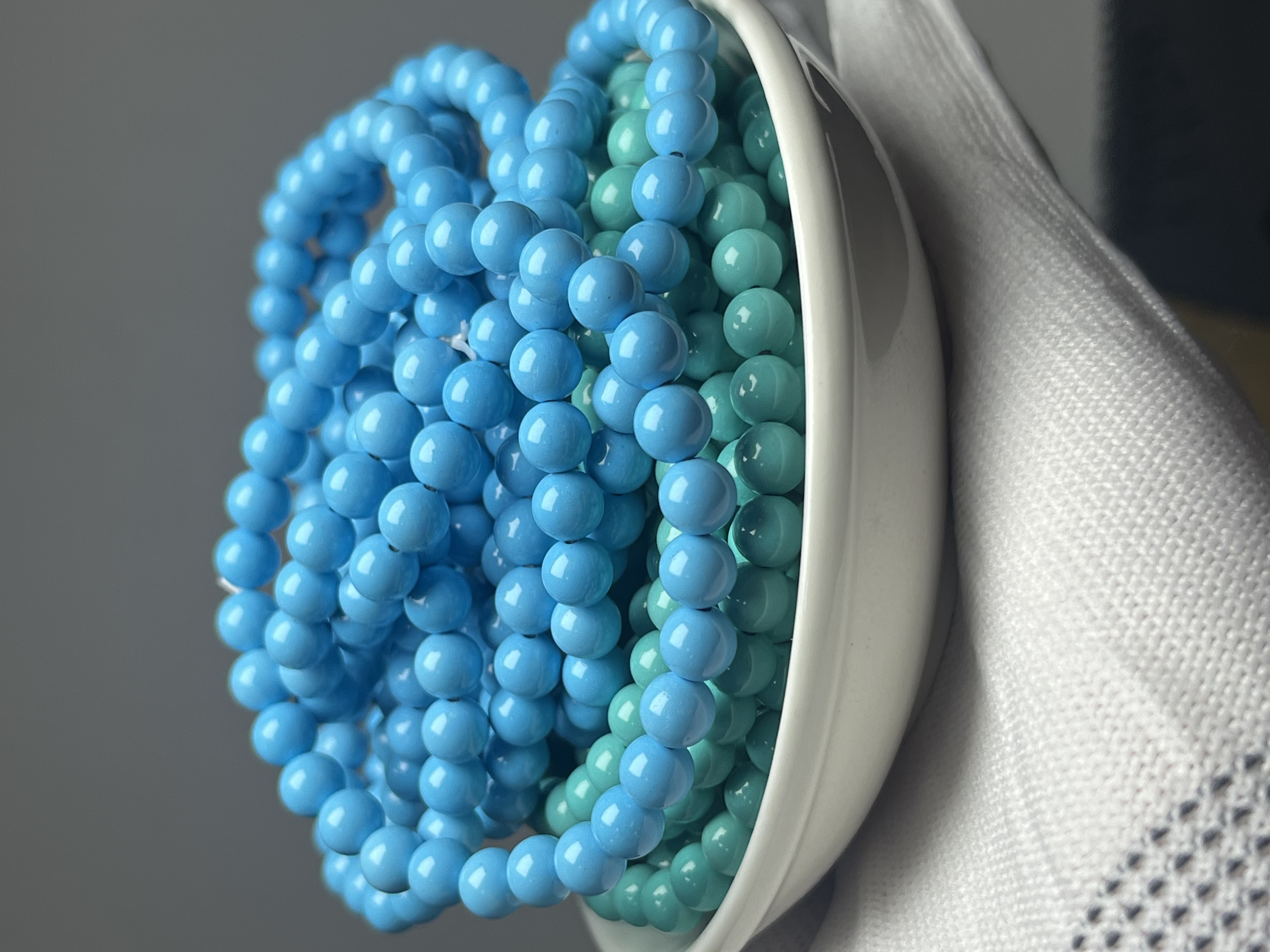 6mm精品蓝/绿色单圈圆珠手串