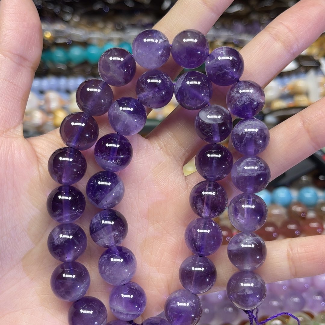 水晶颈饰未镶嵌天然紫水晶卡12长条38厘米