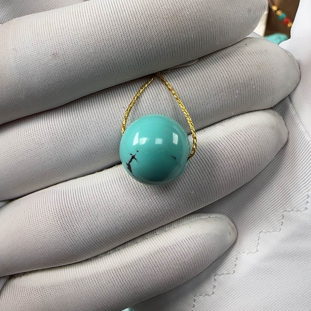 绿松石未镶嵌13mm➕单珠