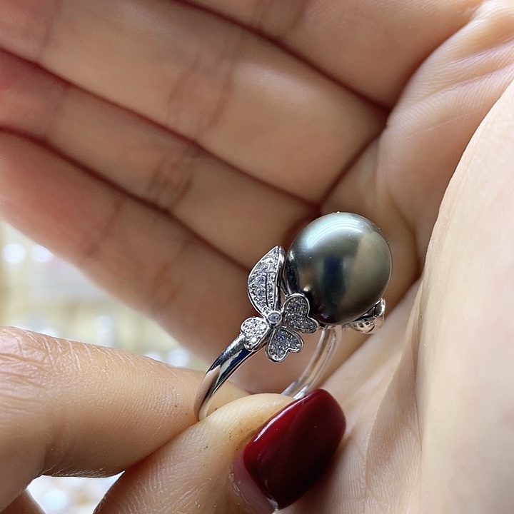 海水珍珠戒指银S925镶嵌
