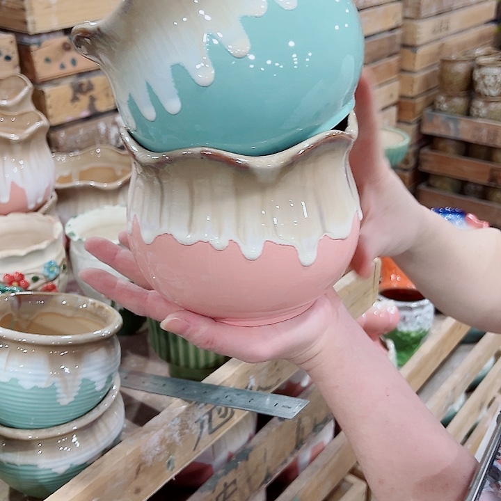 有孔，凑单福利满10元发货陶瓷多肉花盆！