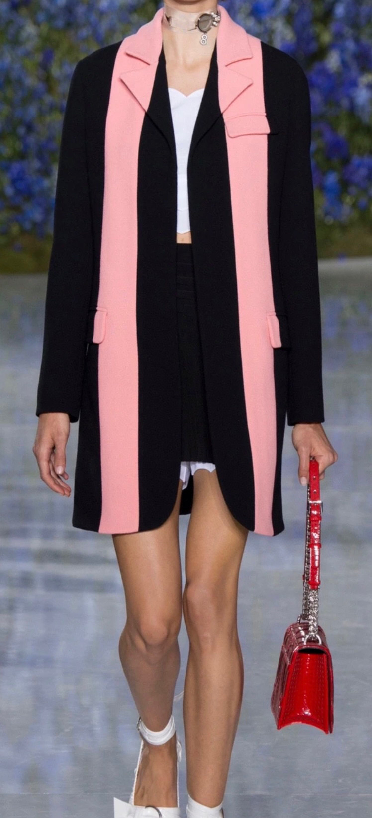 99新 DIOR/迪奥 拼色羊毛大衣外套 36码 T00032