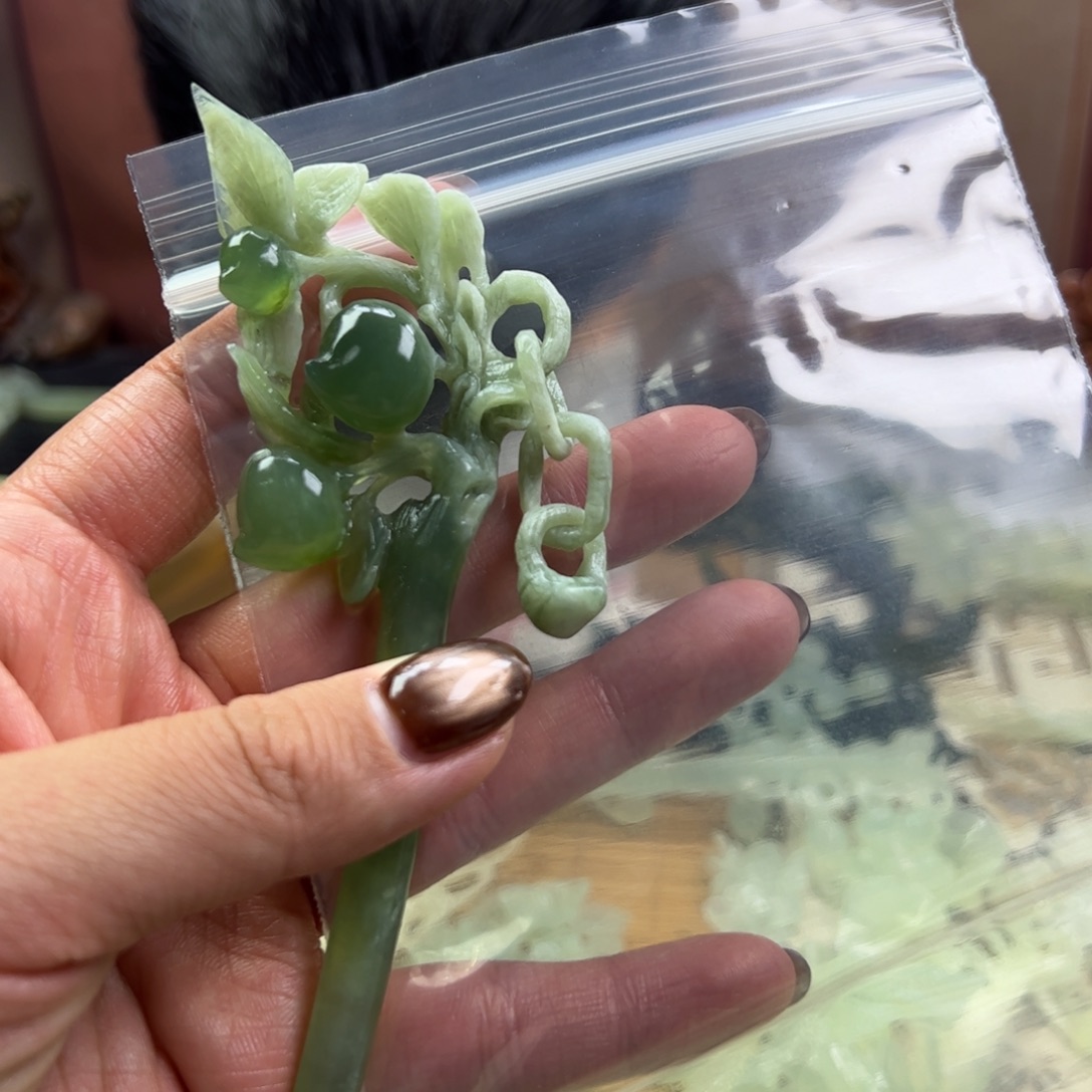 难***️蛇纹石玉未镶嵌发簪