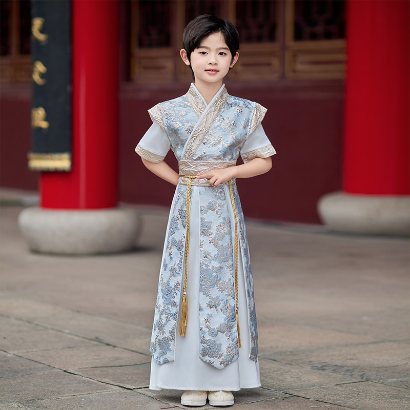 春夏男童汉服薄款中国风复古民族2025古风男汉服学生武侠风古装