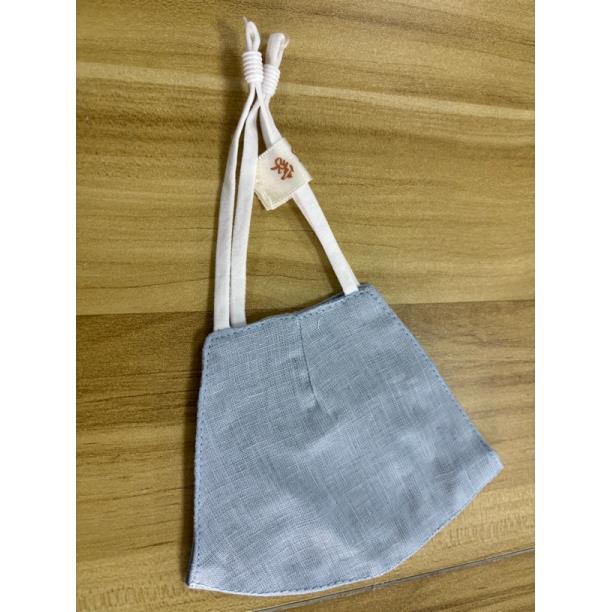 K004 浅蓝色汉麻双层口罩 一对