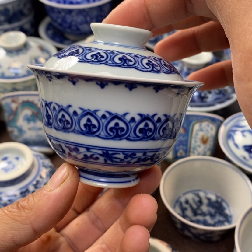 【闪购商品】景德镇青花瓷盖碗