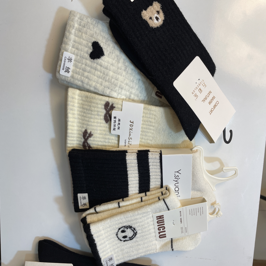 ［直播间临时链接］保暖女款中筒袜冬季袜子堆堆袜5双装秋冬