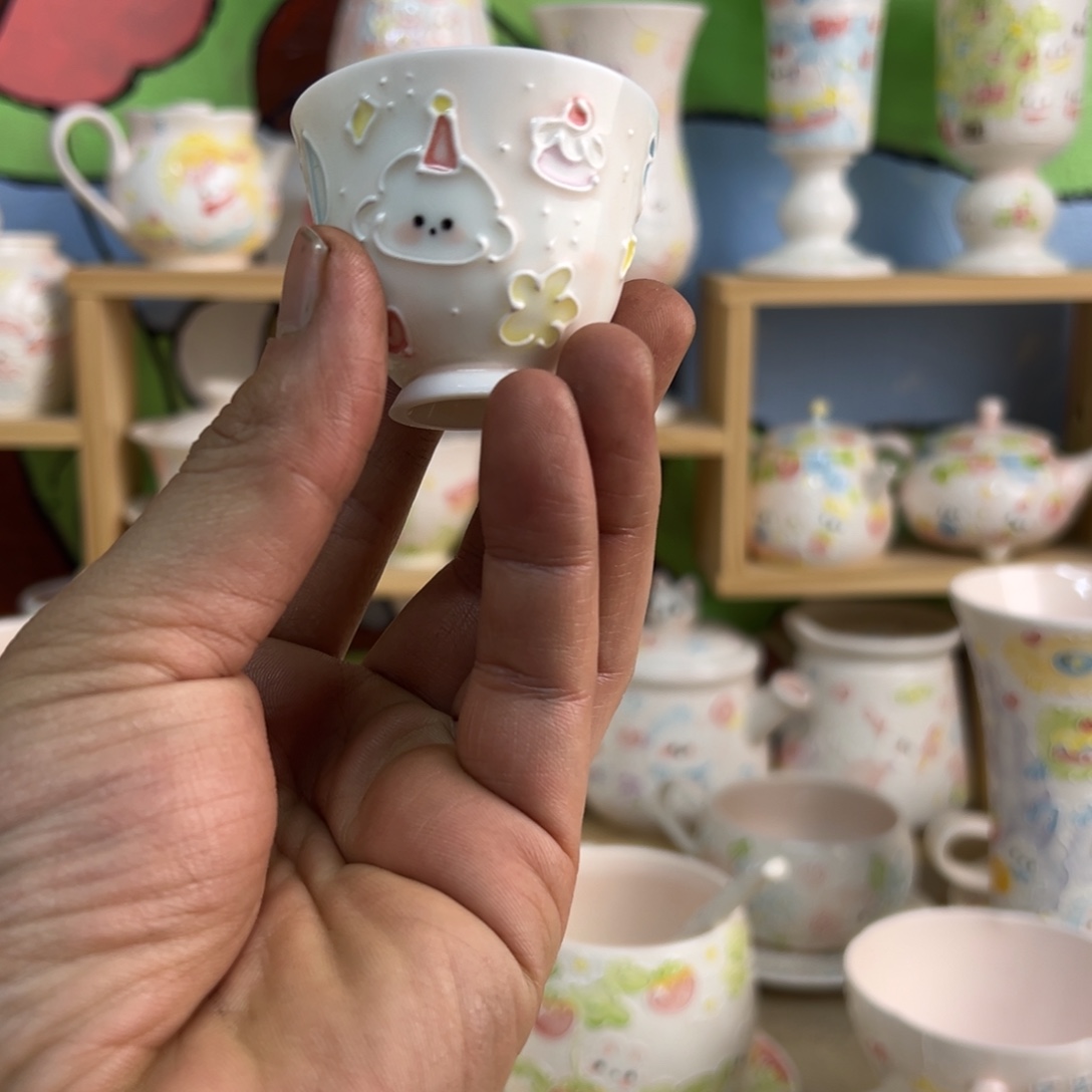 陶摆件景德镇高温釉下手绘陶瓷玉泥