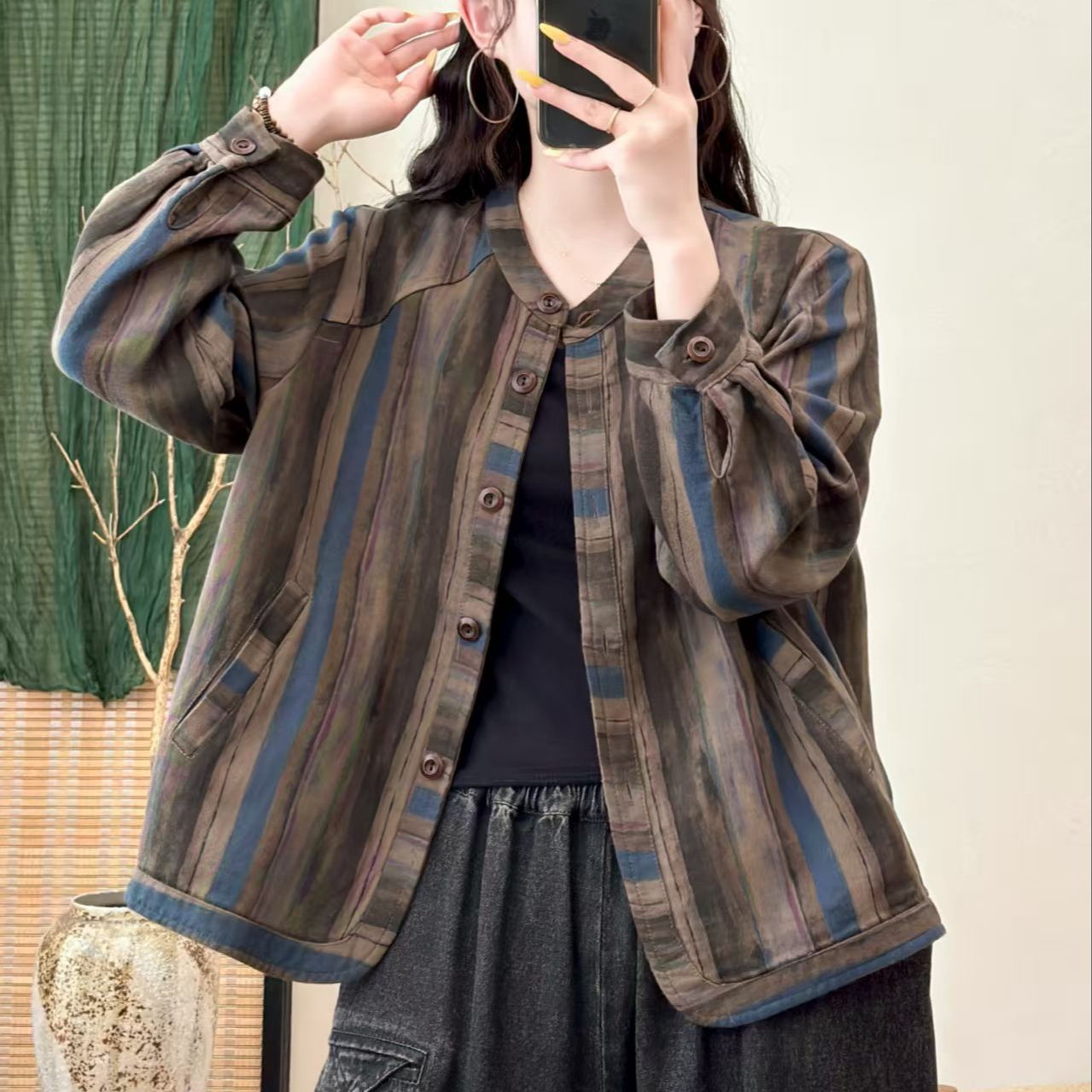 15811新款春秋休闲减龄宽松显瘦百搭上衣外套