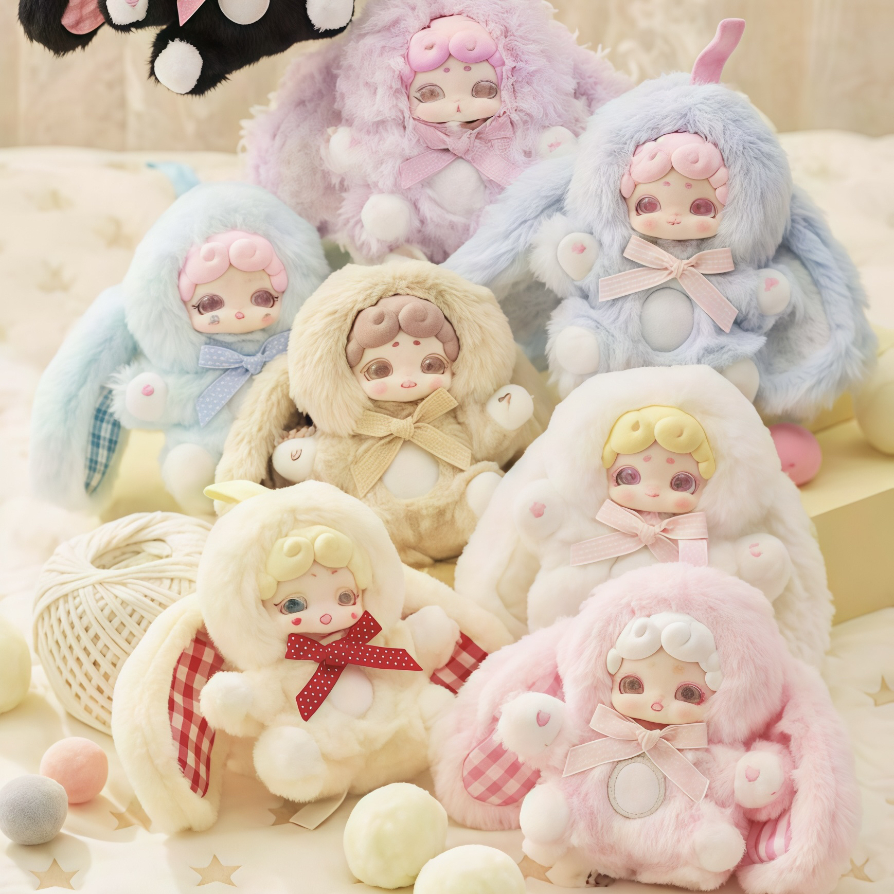 正版晚安小兔mini甜心宝贝毛绒盲盒手办挂摆件玩偶具挂件礼物可爱