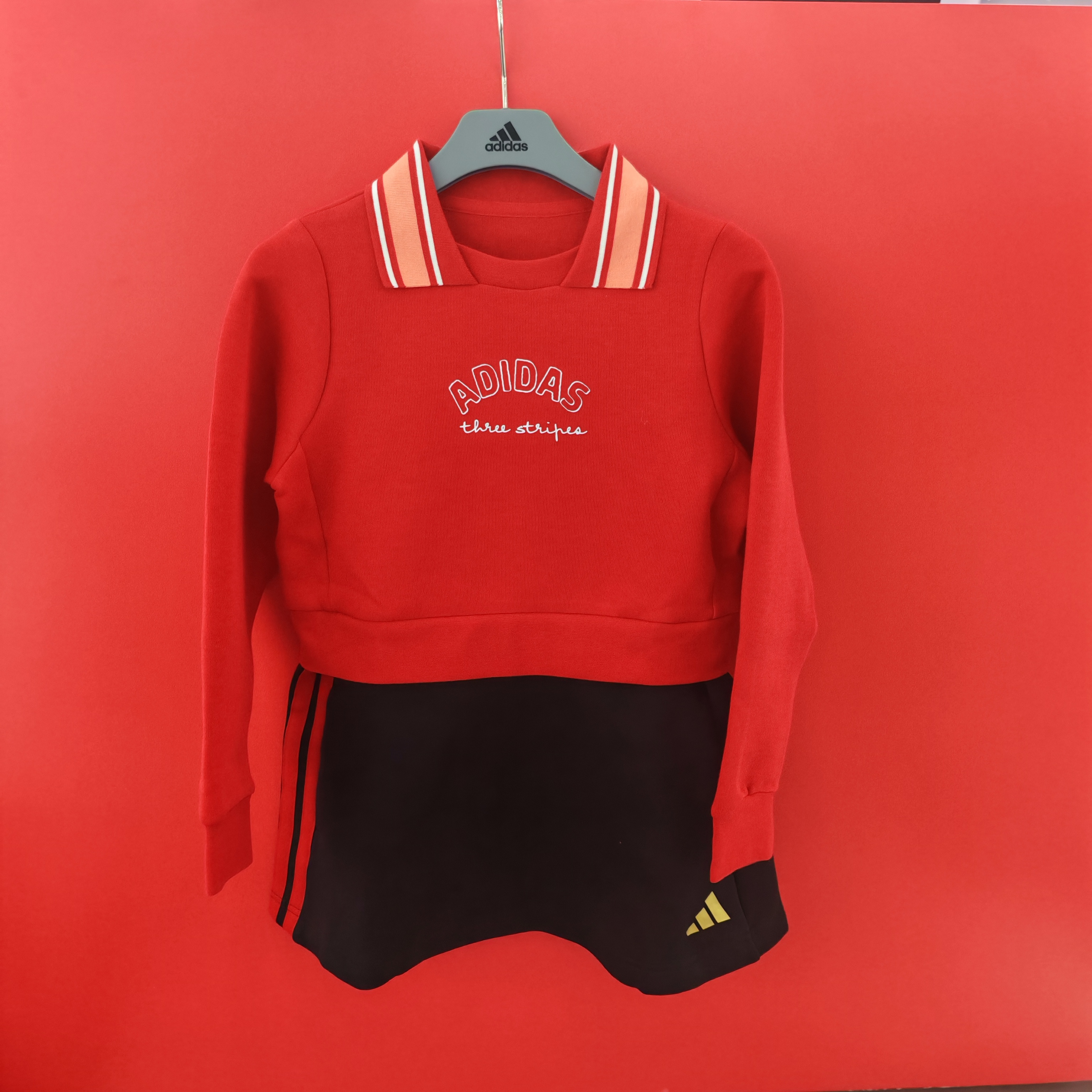 adidas/阿迪达斯儿童26春新款女小大童新年假两件连衣裙KV6916