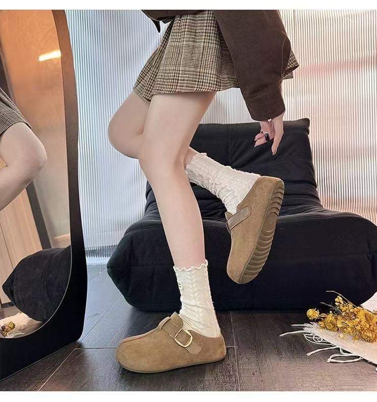 厚底包头外穿懒人勃肯鞋2025冬款