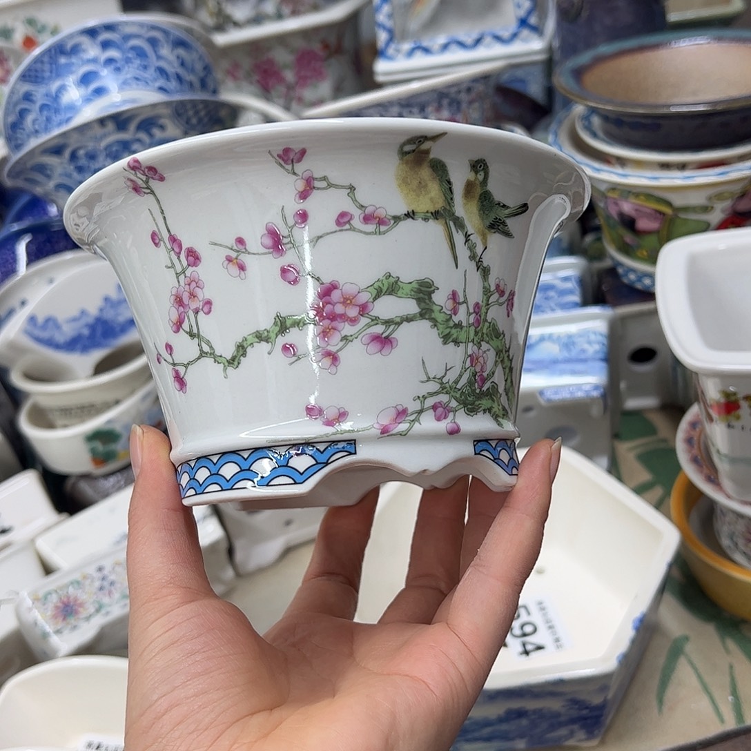 紫砂花盆047号瑕疵15/8cm