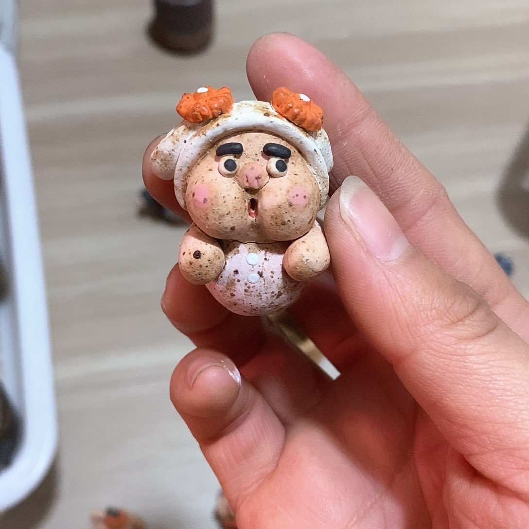 红陶瑕疵的，处理