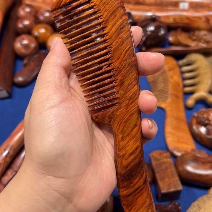 木海南黄花梨木美人梳长18厘米