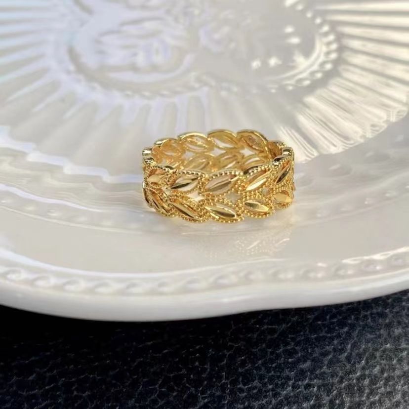 合金戒指 合金 麦穗元素新中式轻奢开口可调节女士指环