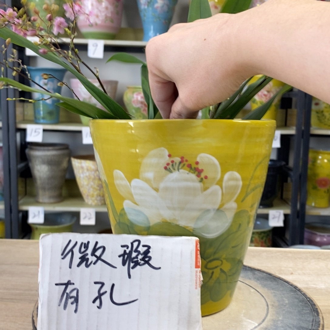 景德镇手工手绘陶瓷花盆