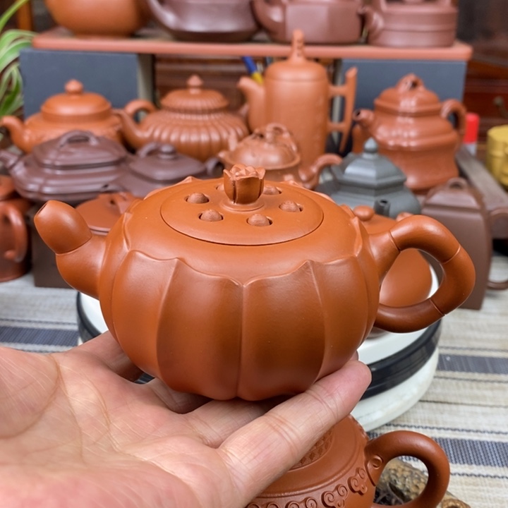紫砂茶壶莲子230cc原矿赵庄朱泥特价
