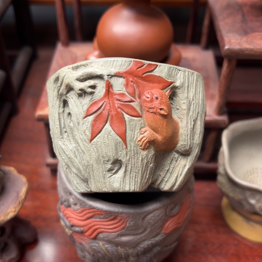 紫砂茶杯枫叶枫叶紫砂紫砂