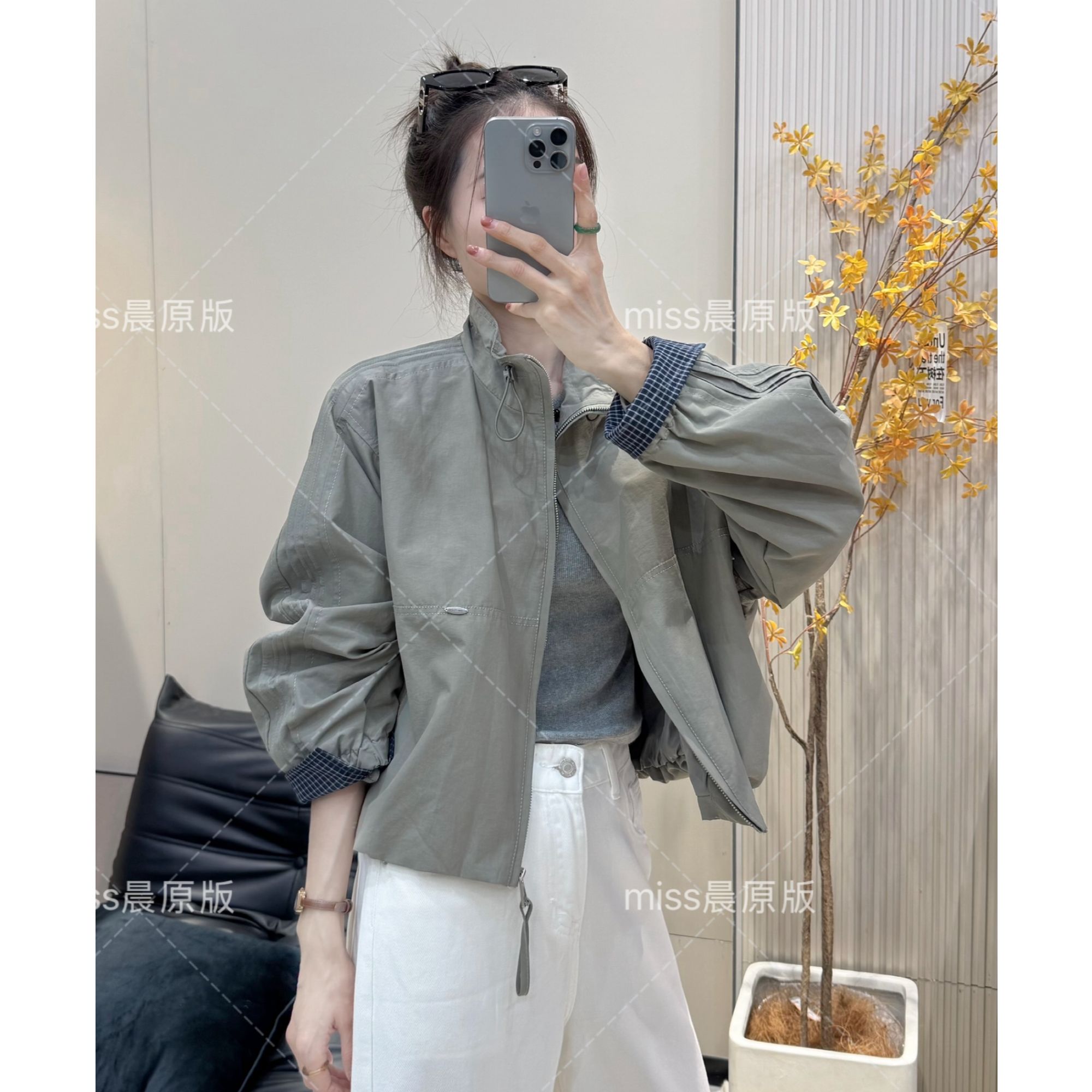 韩版立领短款外套女2025秋季新款时尚欧洲站宽松风衣休闲夹克上衣