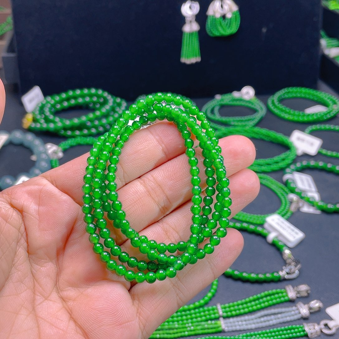 颈饰未镶嵌翡翠A货卡4 毛衣链