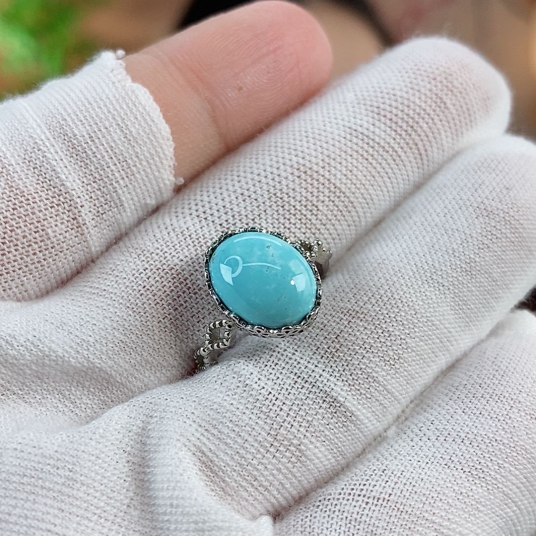 绿松石珠宝奇石银S925镶嵌