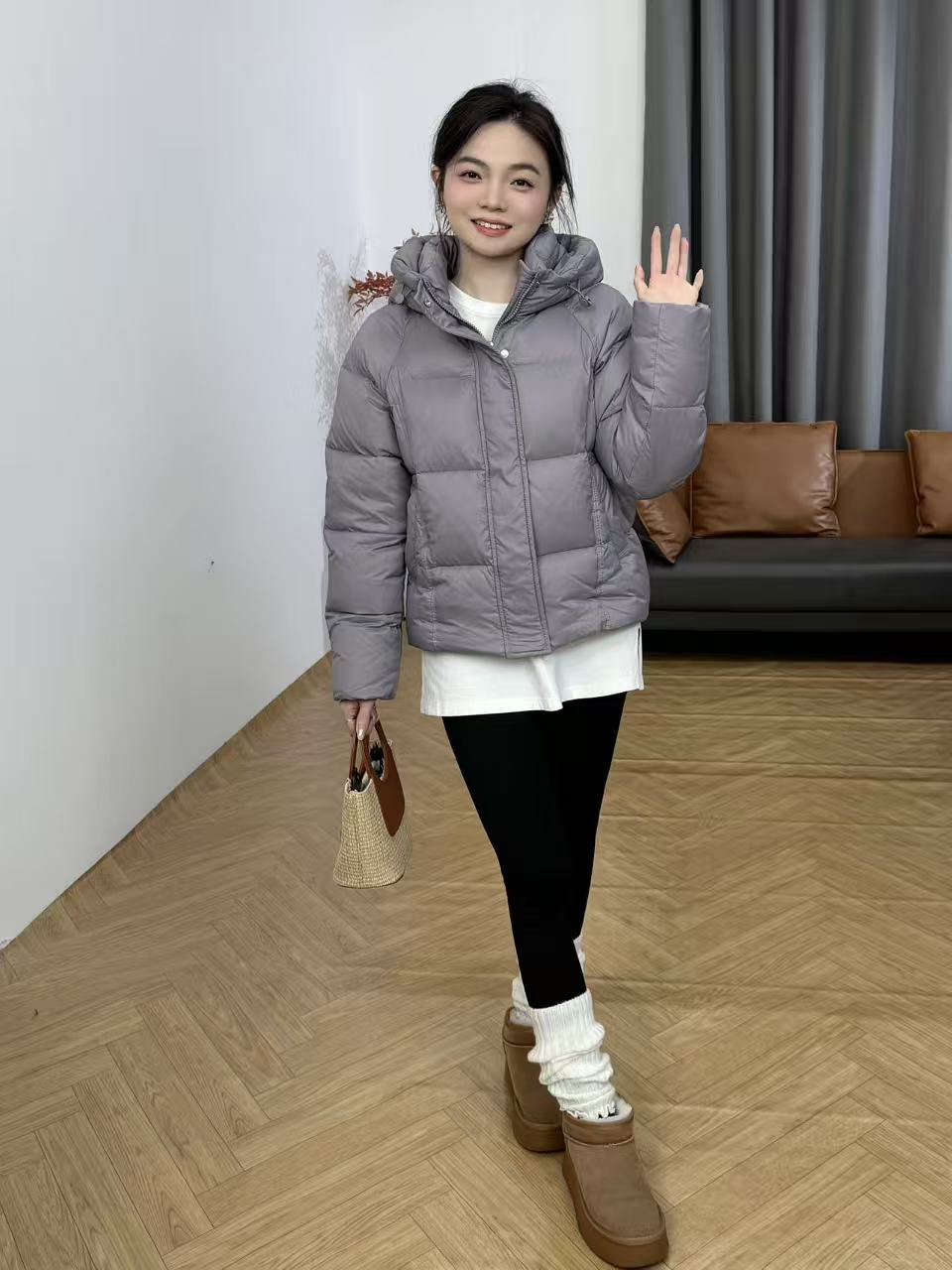 【小美人鱼】新国标90白鸭绒零重力小个子短款羽绒服保暖冬季百搭