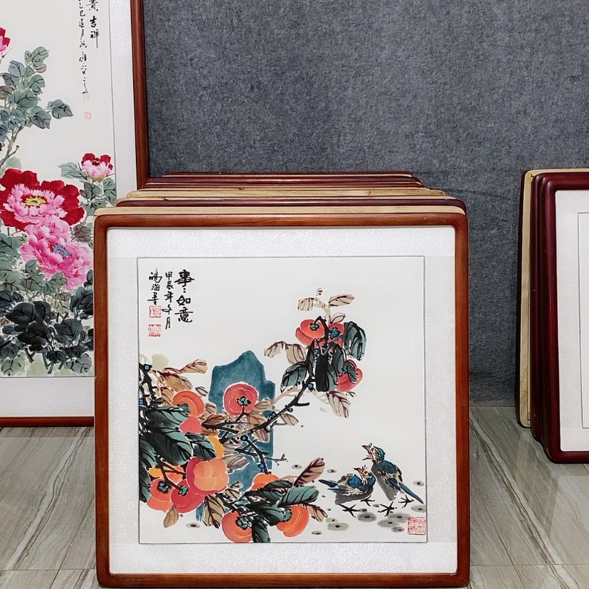 【闪购商品】国画书画作品带框65×65厘米