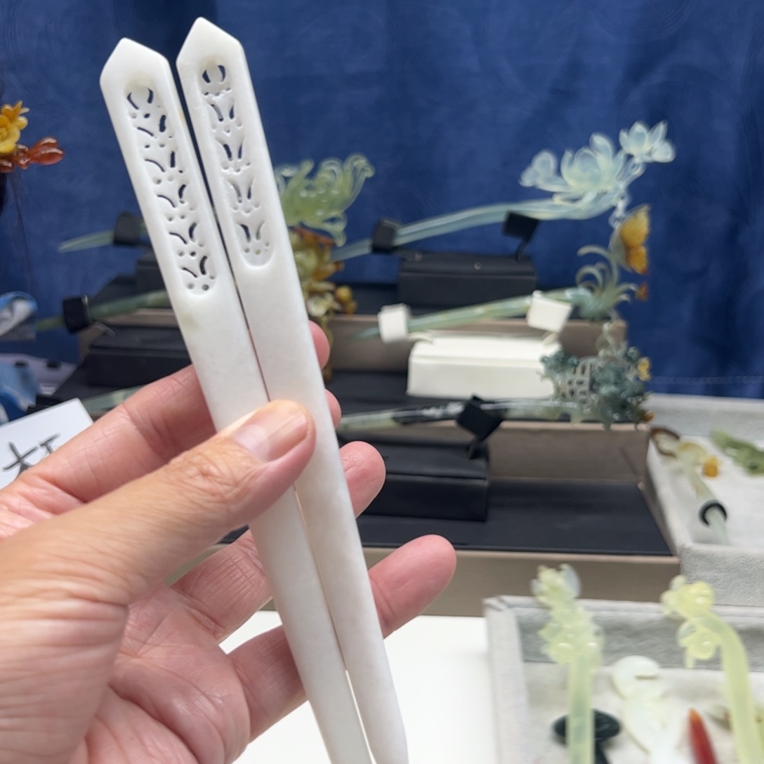 蛇纹石玉未镶嵌福利发簪