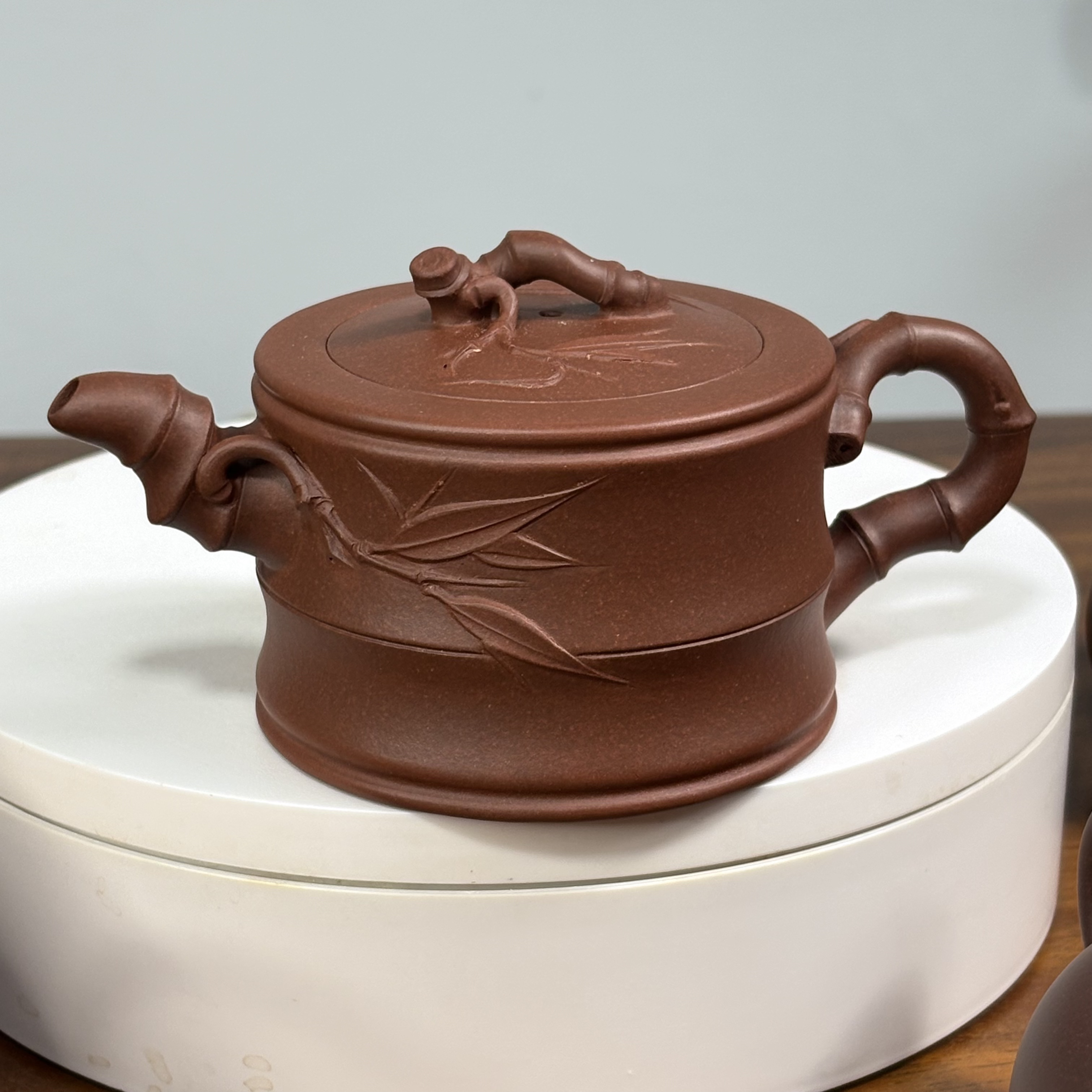 精工小竹段壶 160毫升原矿底槽清 四面贴竹叶 法群荣半手工制实价