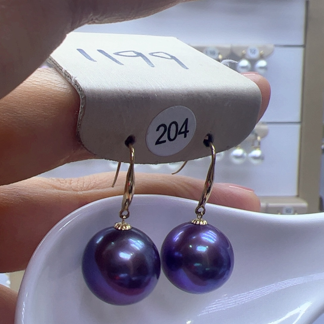 淡水珍珠耳饰18K金镶嵌