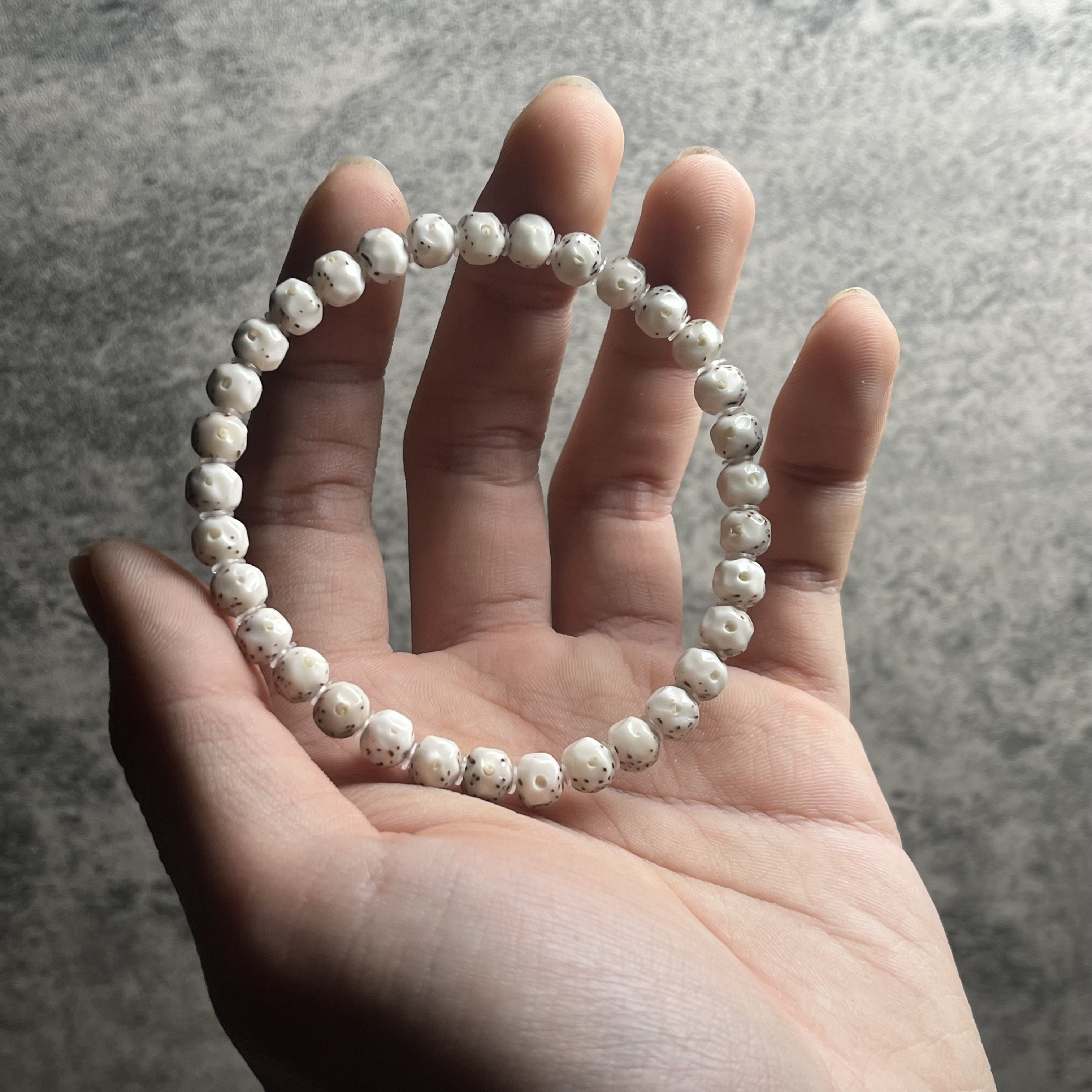 精品级6.7通体留白小胖墩星月菩提手串A6.7PDTT