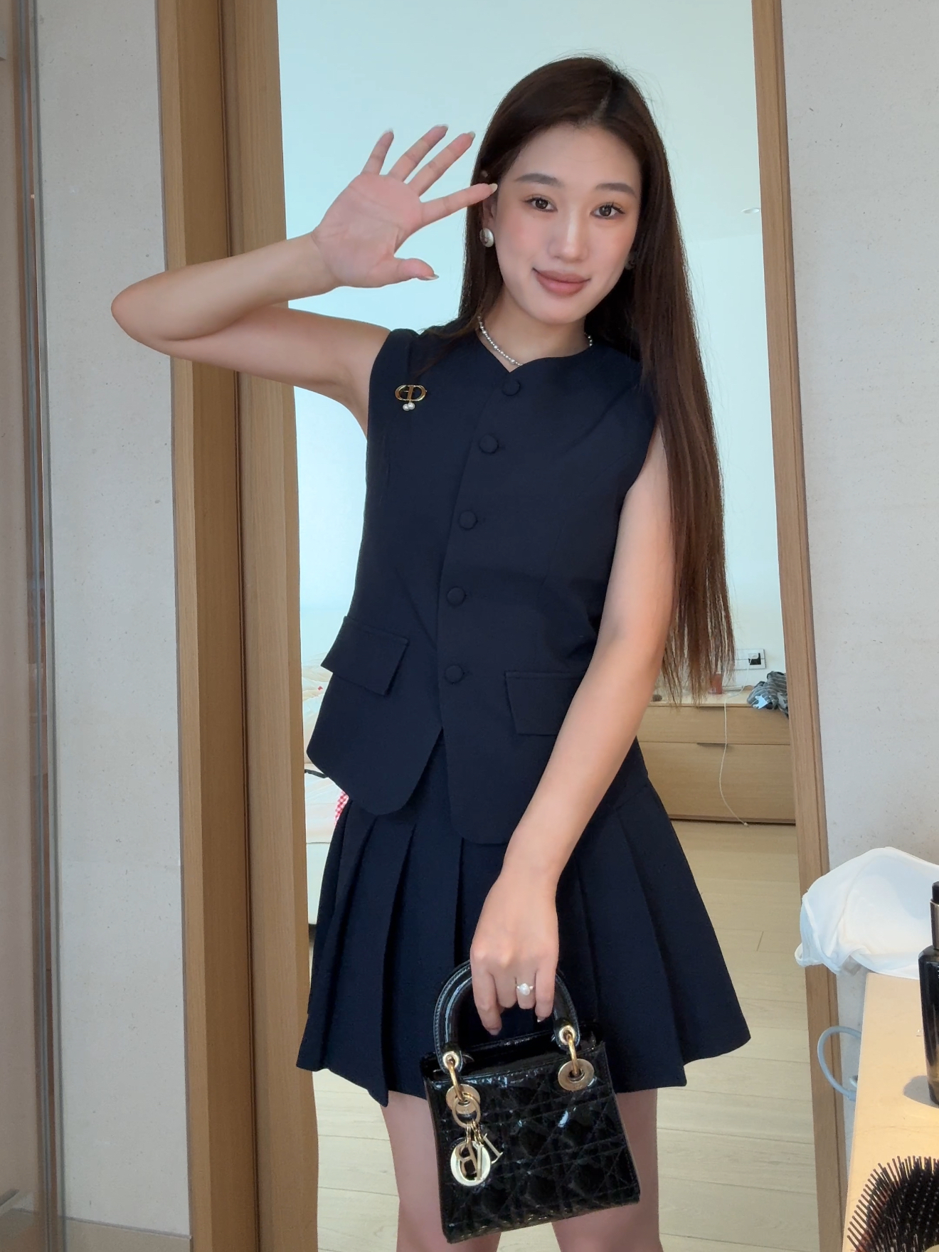 【小雅专属】‘’宝藏女孩’’高端无袖西装马甲+百褶短裙套装9822#