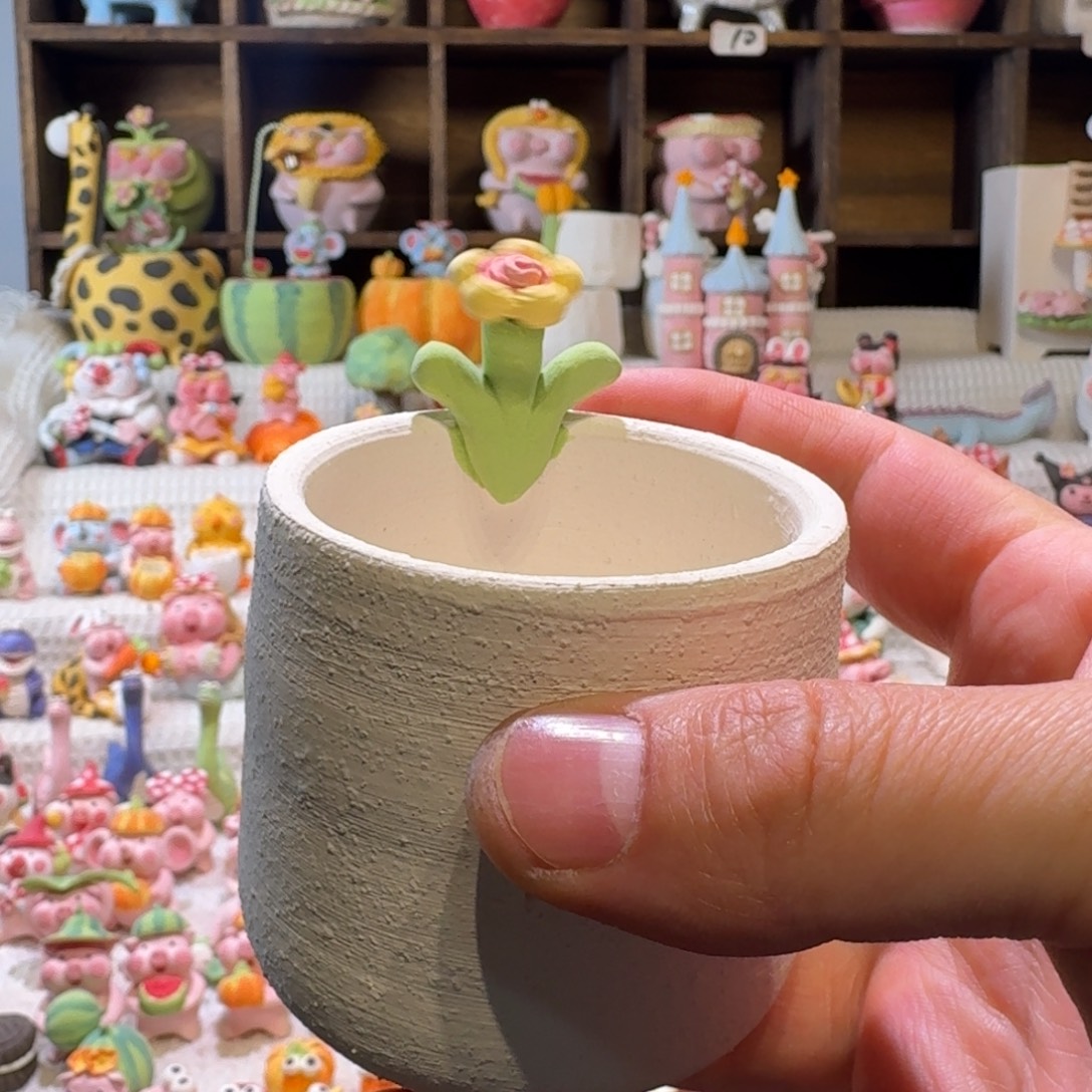 椿***厂家直销手工花盆摆件