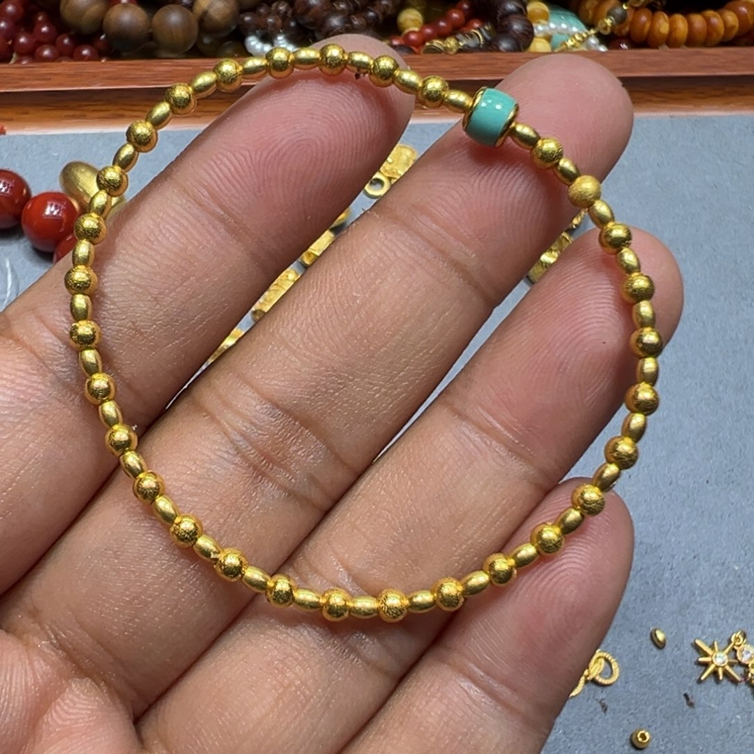 薇***琳绿松石18K金镶嵌手链