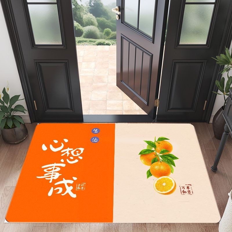 A145【60*90cm】硅藻泥入户门垫喜庆玄关厨房浴室防滑免洗地毯